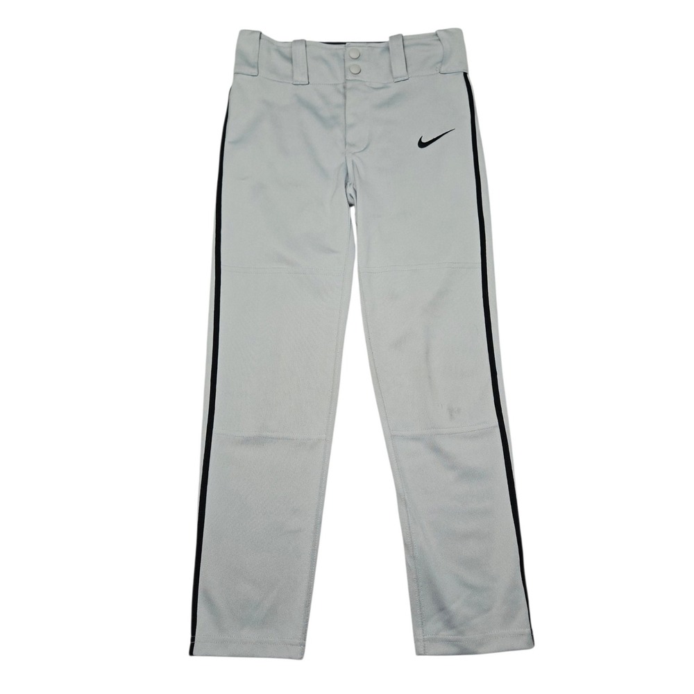 Nike Dri-FIT Baseball Pants Grey Black Piping Youth Sz S Small